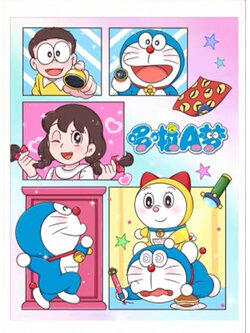 doraemon-1102 *สินค้าหมด* ชุดปักครอสติช ลายโดราเอมอน (ปักเต็มผืนผ้า ไม่มีเดินเส้น ผ้าตาใหญ่ ปักครั้งละ 4 เส้นเล็ก) ขนาด 60*80 ซม.ผ้าครอสติช 9CTพิมพ์ลายปักบนผ้า ไหมคอตตอน 32 สี ผังลาย เข็ม