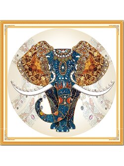 chang-1013 *พร้อมส่ง* ชุดปักครอสติช ลายช้างงางาม (ปักเต็มผืนผ้า ไม่มีเดินเส้น ผ้า11CTพิมพ์ลาย ปัก 3 เส้นเล็ก) ขนาด 50*50 ซม.ผ้าครอสติช 11CTพิมพ์ลายปักเต็มลายผ้า ไหมคอตตอน 29 สี ผังลาย เข็ม