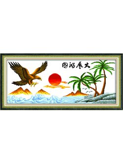 eagle-1101 *สินค้าหมด* ชุดปักครอสติช ลายพญาอินทรี (ไม่มีเดินเส้น) ขนาด 93*41 ซม.ผ้าครอสติช 11CTพิมพ์ลายปักบนผ้า ไหมคอตตอน 36 สี ผังลาย เข็ม