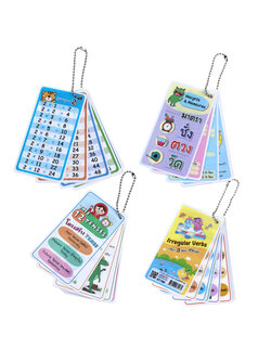 12 Flashcards with Key Chain Ring