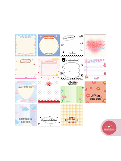 Congratulation Card การ์ดปัจฉิม ของขวัญปัจฉิม แผ่นรองสินค้า ขนาด 3x3 บรรจุ 30 แผ่น จำนวน 1 แพ็ค