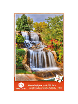 Jigsaw Puzzle ตัวต่อจิ๊กซอว์ 500 ชิ้น T033 Landscapes วิวธรรมชาติ Waterfall รูปน้ำตก MagicLand6