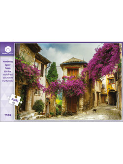 Jigsaw Puzzle ตัวต่อจิ๊กซอว์ 500 ชิ้น T038 Landscapes วิวธรรมชาติ Village Flower รูปหมู่บ้านและดอกไม้ MagicLand6