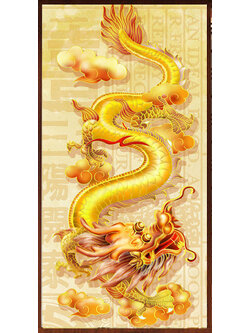 dragon-2001 *สินค้าหมด* ชุดภาพติดคริสตัลกลม ลายมังกรทอง (งานติดเต็มภาพ) ขนาด 40*100 ซม. คริสตัลกลม 22 สี อุปกรณ์ครบชุด