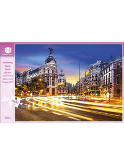 Jigsaw Puzzle ตัวต่อจิ๊กซอว์ 500 ชิ้น T051 Architecture สิ่งก่อสร้าง Gran Vía Madrid Spain รูปเมืองมาดริด ประเทศสเปน MagicLand6
