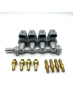 รางหัวฉีด Rail 4 สูบ (สีดำ) 2 โอห์ม (รางกระดูก)