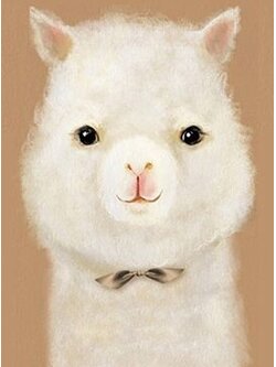 alpaca-2001 *พร้อมส่ง* ชุดภาพติดคริสตัลกลม ลายอัลปาก้าน้อย (งานติดเต็มภาพ) ขนาด 30*40 ซม.ผ้าแคนวาสลงผังลายเต็ม คริสตัลกลม 9 สี อุปกรณ์ครบชุด