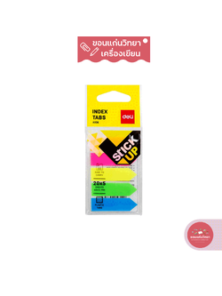 กระดาษโน๊ต Sticky Notes เดลี่ Deli กาวในตัว โพสอิทพลาสติก ขนาด 44มมx12มม รุ่น A106 บรรจุ 20 แผ่นต่อ 1 สี (1 แพ็ค 100 แผ่น) จำนวน 1 แพ็ค