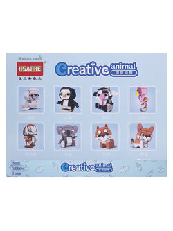Block Hsanhe 30001 Animals Creative Brick Variant ชุดตัวต่อจิ๋ว สัตว์โลกน่ารัก ของเล่นเด็ก