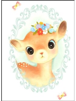 deer-2019 *พร้อมส่ง* ชุดภาพติดคริสตัลกลม ลายลูกกวางน้อย ( งานติดเต็มภาพ ) ขนาด 30*40 ซม. ผ้าแคนวาสลงผังลายเต็ม คริสตัลกลม 23 สี อุปกรณ์ครบชุด