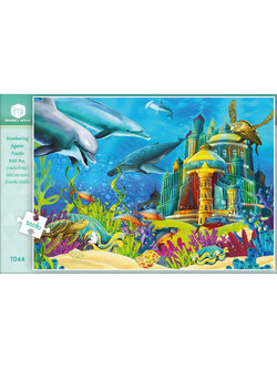 Jigsaw Puzzle ตัวต่อจิ๊กซอว์ 500 ชิ้น T044 Animals สัตว์ Fish Underwater Castle Fantasy รูปปลาและปราสาทใต้ทะเล จินตนาการ MagicLand6