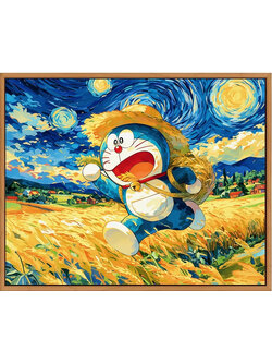 doraemon-1105 *สินค้าหมด* ชุดปักครอสติช ลายโดราเอมอน (ปักเต็มผืนผ้า ไม่มีเดินเส้น ผ้า11CTพิมพ์ลาย ปัก 3 เส้นเล็ก) ขนาด 50*40 ซม.ผ้าครอสติช 11CTพิมพ์ลายปักบนผ้า ไหมคอตตอน 30 สี ผังลาย เข็ม