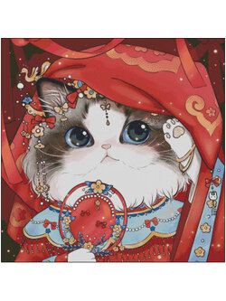 cat-1172 *สินค้าหมด* ชุดปักครอสติช ลายแมวน้อยน่ารัก 1 (งานปักเต็มลาย ไม่มีเดินเส้น) ปักครั้งละ 3 เส้นเล็ก ขนาด 50*50 ซม.ผ้าครอสติช 11CTพิมพ์ลายปักบนผ้า ไหมคอตตอน 27 สี ผังลาย เข็ม