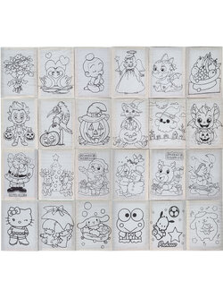 Toy Paint Fabric Frame Sanrio Coloring Set เฟรมผ้าระบายสี 1 ภาพ พร้อมสี+พู่กัน ผ้าใบและอุปกรณ์ระบายสี สุ่มลาย ชุดของเล่น ลายการ์ตูน