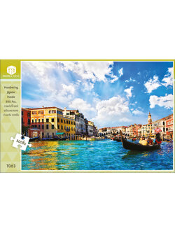 Jigsaw Puzzle ตัวต่อจิ๊กซอว์ 500 ชิ้น T063 Architecture สิ่งก่อสร้าง Rialto Bridge Italy รูปสะพานริอัลโต ประเทศอิตาลี MagicLand6