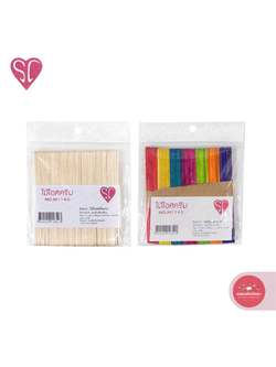 ไม้ไอติมคละสี เอสซี SC ไม้ไอติมสำหรับงานประดิษฐ์ แพ็ค 50 อัน จำนวน 1 ห่อ