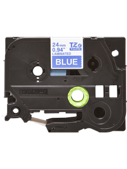 เทปพิมพ์อักษร BROTHER 24 mm. - อักษรขาวพื้นน้ำเงิน TZE-555