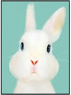 rabbit-2003 *พร้อมส่ง* ชุดภาพติดคริสตัลกลม ลายกระต่ายขาวน้อย (งานติดเต็มภาพ) ขนาด 30*40 ซม.ผ้าแคนวาสลงผังลายเต็ม คริสตัลกลม 13 สี อุปกรณ์ครบชุด