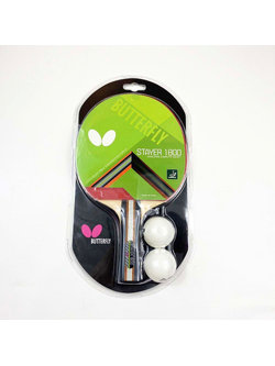 (ของแท้ 100%) Butterfly ไม้ปิงปอง รุ่น Stayer 1800 Butterfly Tabletennis แถมลูกปิงปอง butterfly