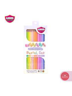 ดินสอสี Color Pencil มาสเตอร์อาร์ต Master Art สีไม้พาสเทล รุ่น Macarons set 12 สี จำนวน 1 กล่อง