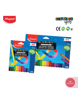 ดินสอสี Color Pencil มาเพ็ด Maped สีไม้ไม่ต้องเหลา ใช้ได้จนหมดแท่ง รุ่น INFINITY COLOR"PEPS จำนวน 1 กล่อง