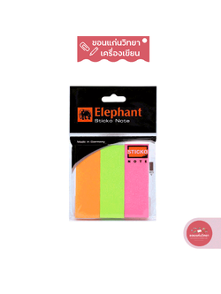 กระดาษโน๊ต Sticky Note ตราช้าง Elephant สีนีออน กาวในตัว ขนาด 1x3 นิ้ว บรรจุ 80 แผ่นต่อ 1 สี (1 แพ็ค 240 แผ่น) จำนวน 1 แพ็ค