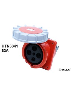 HTN3341 ปลั๊กตัวเมียฝังเฉียง 3P+E 63A 400V IP67 6h