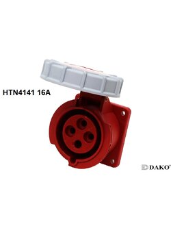 HTN4141 ปลั๊กตัวเมียฝังตรง 3P+E 16A 380V IP67 6h