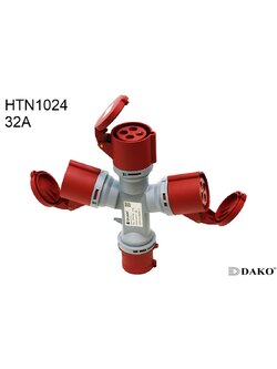 HTN1024 ปลั๊กตัวเมีย3ทาง 3P+E 32A 380V IP44 6h