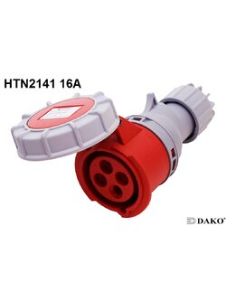 HTN2141 ปลั๊กตัวเมียกลางทาง 3P+E 16A 380V IP67 6h