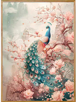 peacock-1131 *สินค้าหมด* ชุดปักครอสติช ลายนกยูงแมกโนเลีย (ปักเต็มผืนผ้า ไม่มีเดินเส้น ผ้า11CTพิมพ์ลาย ปัก 3 เส้นเล็ก) ขนาด 50*70 ซม.ผ้าครอสติช 11CTพิมพ์ลายปักบนผ้า ไหมคอตตอน 40 สี ผังลาย เข็ม