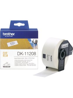 ป้ายสติ๊กเกอร์พิมพ์อักษร BROTHER DK-11208 - 38mm x 90mm