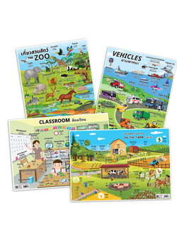 โปสเตอร์ความรู้ ชุดคำศัพท์ใช้บ่อย ไทย-อังกฤษ ขนาด A4