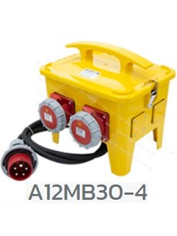 A12MB30-4 กล่องปลั๊กกระจายไฟ 16A 3P=2, 16A 5P=2 IP67 Flang outlet