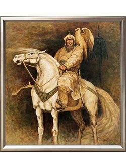 man-2001 *สินค้าหมด* ชุดภาพติดคริสตัลเหลี่ยม ลายเจงกิสข่าน (งานติดเต็มภาพ) ขนาด 60*60 ซม. คริสตัลเหลี่ยม 35 สี อุปกรณ์ครบชุด