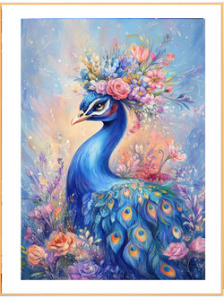 peacock-1005 *พร้อมส่ง* ชุดปักครอสติช ลายนกยูงสีน้ำเงิน (ปักเต็มผืนผ้า ไม่มีเดินเส้น ผ้า11CTพิมพ์ลาย ปัก 3 เส้นเล็ก) ขนาด 50*70 ซม.ผ้าครอสติช 11CTพิมพ์ลายปักบนผ้า ไหมคอตตอน 36 สี ผังลาย เข็ม