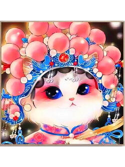 cat-1155 *สินค้าหมด* ชุดปักครอสติช ลายแมวน้อยน่ารัก (ปักเต็มผืนผ้า ไม่มีเดินเส้น ผ้า11CT พิมพ์ลาย ปัก 3 เส้นเล็ก) ขนาด 65*65 ซม.ผ้าครอสติช 11CTพิมพ์ลายปักบนผ้า ไหมคอตตอน 33 สี ผังลาย เข็ม