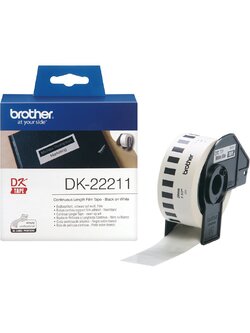 ป้ายสติ๊กเกอร์พิมพ์อักษร BROTHER เทปฟิล์มต่อเนื่อง DK-22211