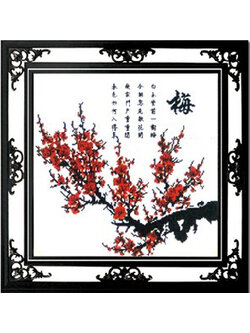 bloom-1043 *พร้อมส่ง* ชุดปักครอสติช ลายดอกไม้ 4 ฤดู ดอกเหมย (ผ้า11CTพิมพ์ลาย ปัก 3 เส้นเล็ก) ขนาด 52*52 ซม.ผ้าครอสติช 11CTพิมพ์ลายปักบนผ้า ไหมคอตตอน 3 สี ผังลาย เข็ม