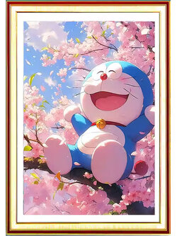 doraemon-1108 *สินค้าหมด* ชุดปักครอสติช ลายโดราเอมอน (ปักเต็มผืนผ้า ไม่มีเดินเส้น ผ้า11CT พิมพ์ลาย ปัก 3 เส้นเล็ก) ขนาด 50*70 ซม.ผ้าครอสติช 11CTพิมพ์ลายปักบนผ้า ไหมคอตตอน 32 สี ผังลาย เข็ม