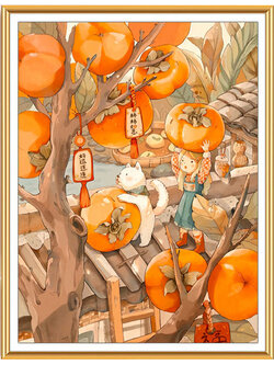 dog-1003 *พร้อมส่ง* ชุดปักครอสติช ลายเด็กน้อยกับน้องหมาเก็บลูกพลับ (ปักเต็มผืนผ้า ผ้า11CT พิมพ์ลาย ปัก 3 เส้นเล็ก ) ขนาด 50*63 ซม.ผ้าครอสติช 11CTพิมพ์ลายปักบนผ้า ไหมคอตตอน 33 สี ผังลาย เข็ม