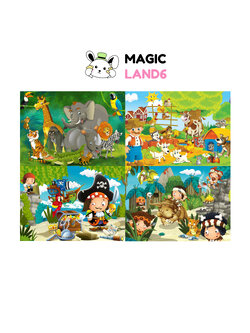 Jigsaw Puzzle 54 ชิ้น แผ่นขนาด L ตัวต่อจิ๊กซอว์แบบแผ่น มีถาดรอง ลายทั่วไป ภาพการ์ตูน Thanaroj MagicLand6