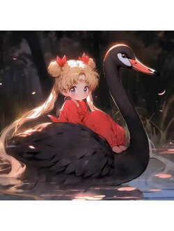 swan-1015 *สินค้าหมด* ชุดปักครอสติช ลายสาวน้อยกับหงส์ดำ (งานปักเต็มลาย ไม่มีเดินเส้น) ปักครั้งละ 3 เส้นเล็ก ขนาด 60*60 ซม.ผ้าครอสติช 11CTพิมพ์ลายปักบนผ้า ไหมคอตตอน 30 สี ผังลาย เข็ม