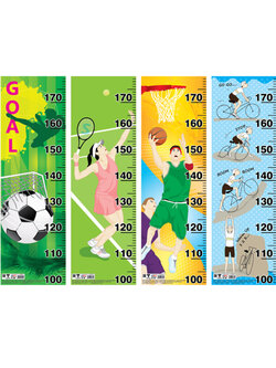 ที่วัดส่วนสูง 100-180ซม. ลายนักกีฬา