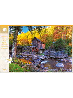 Jigsaw Puzzle ตัวต่อจิ๊กซอว์ 500 ชิ้น T059 Landscapes วิวธรรมชาติ Forest Garden รูปป่าไม้และลำธาร MagicLand6