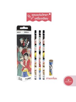 M&G QWP30705 ดินสอไม้ HB ด้ามสามเหลี่ยม สีดำ ลายลิขสิทธิ์วันพีช One Piece กล่องละ 12 ด้าม