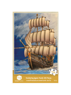 Jigsaw Puzzle ตัวต่อจิ๊กซอว์ 500 ชิ้น T013 Vehicles ยานพาหนะ Boat Ship Sea รูปเรือใบล่องทะเล MagicLand6