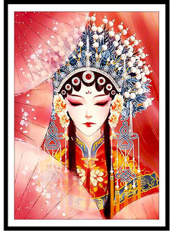 lady-1021 *พร้อมส่ง* ชุดปักครอสติช ลายสาวงามจีน (งานปักเต็มลาย ไม่มีเดินเส้น) ปักครั้งละ 3 เส้นเล็ก ขนาด 59*79 ซม.ผ้าครอสติช 11CTพิมพ์ลายปักบนผ้า ไหมคอตตอน 25 สี ผังลาย เข็ม