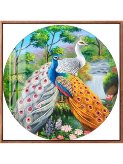 peacock-1001 *พร้อมส่ง* ชุดปักครอสติช ลายนกยูงคู่ในป่าใหญ่ (ปักเต็มผืนผ้า ไม่มีเดินเส้น ผ้า9CTพิมพ์ลาย ปัก 4 เส้นเล็ก) ขนาด 75*75 ซม.ผ้าครอสติช 9CTพิมพ์ลายปักบนผ้า ไหมคอตตอน 40 สี ผังลาย เข็ม