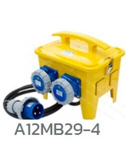 A12MB29-4 กล่องปลั๊กกระจายไฟ 16A 3P=2, 32A 3P=2 IP67 Flang outlet